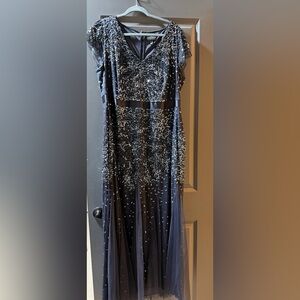 Adrianna Papell Midnight Beaded Gown